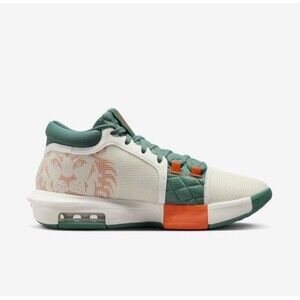 Nike Mens Size 8 LeBron Witness 8 Cannon Teal Sail Orange Lion Basketball Shoes